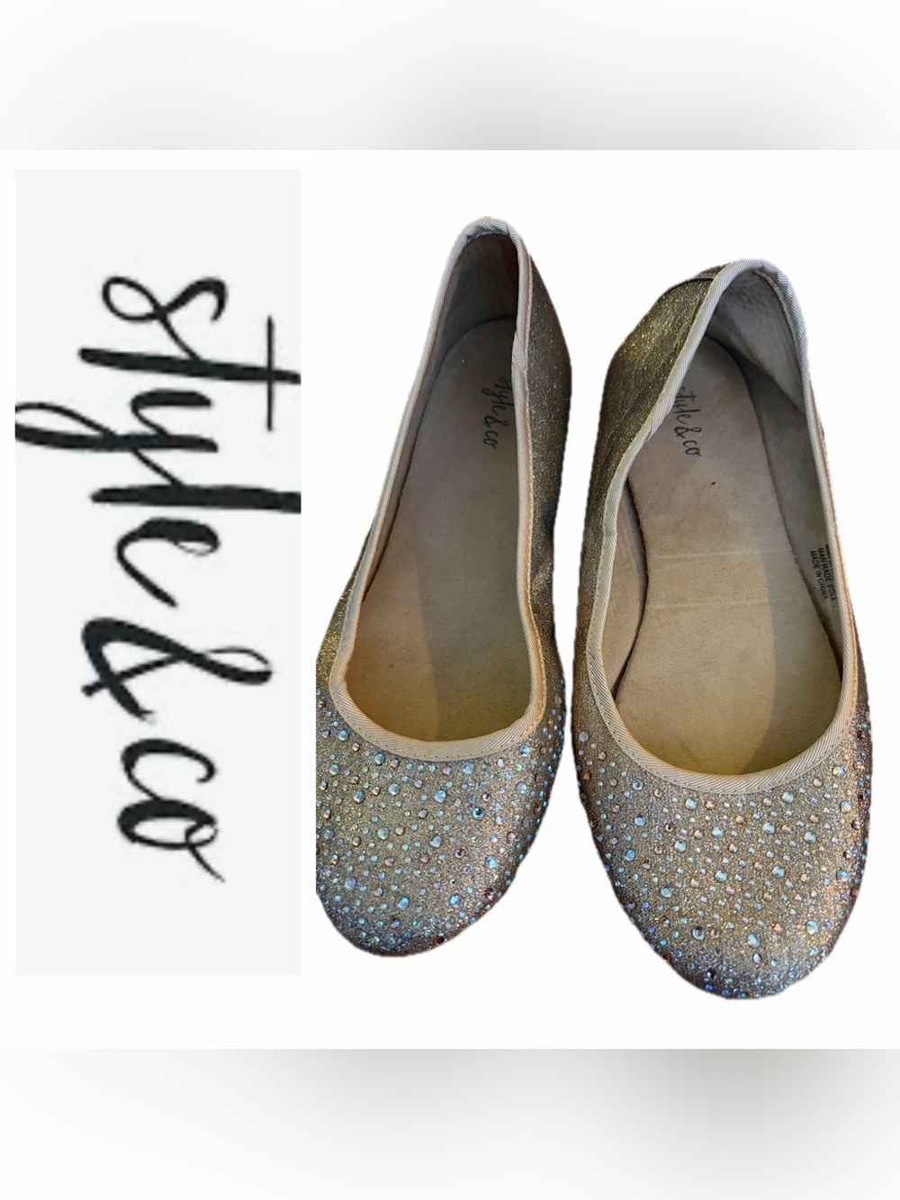 Angelyn Gold Ballet Flats ✨🪩